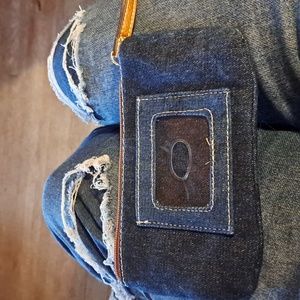 Wrist wallet, Jean and brown